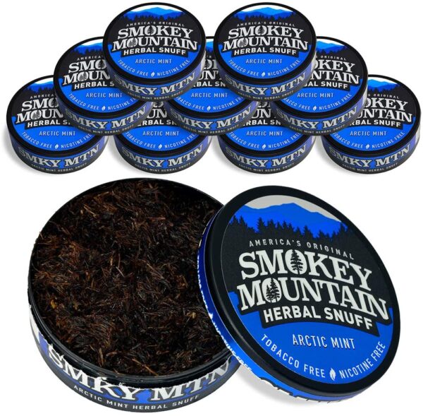 smokey mountain herbal snuff can of 10