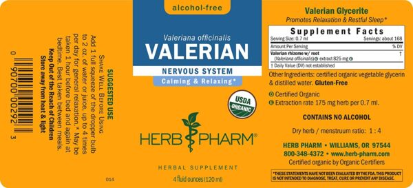 valerian root liquid extract supplement facts