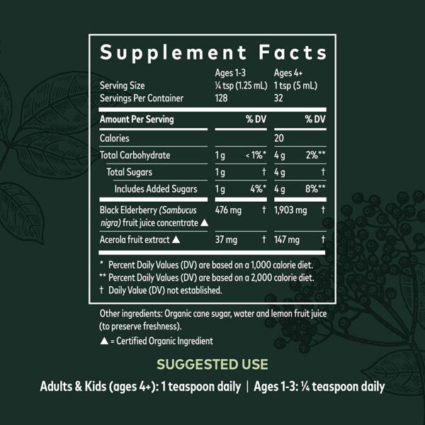 supplement facts of best elderberry supplement